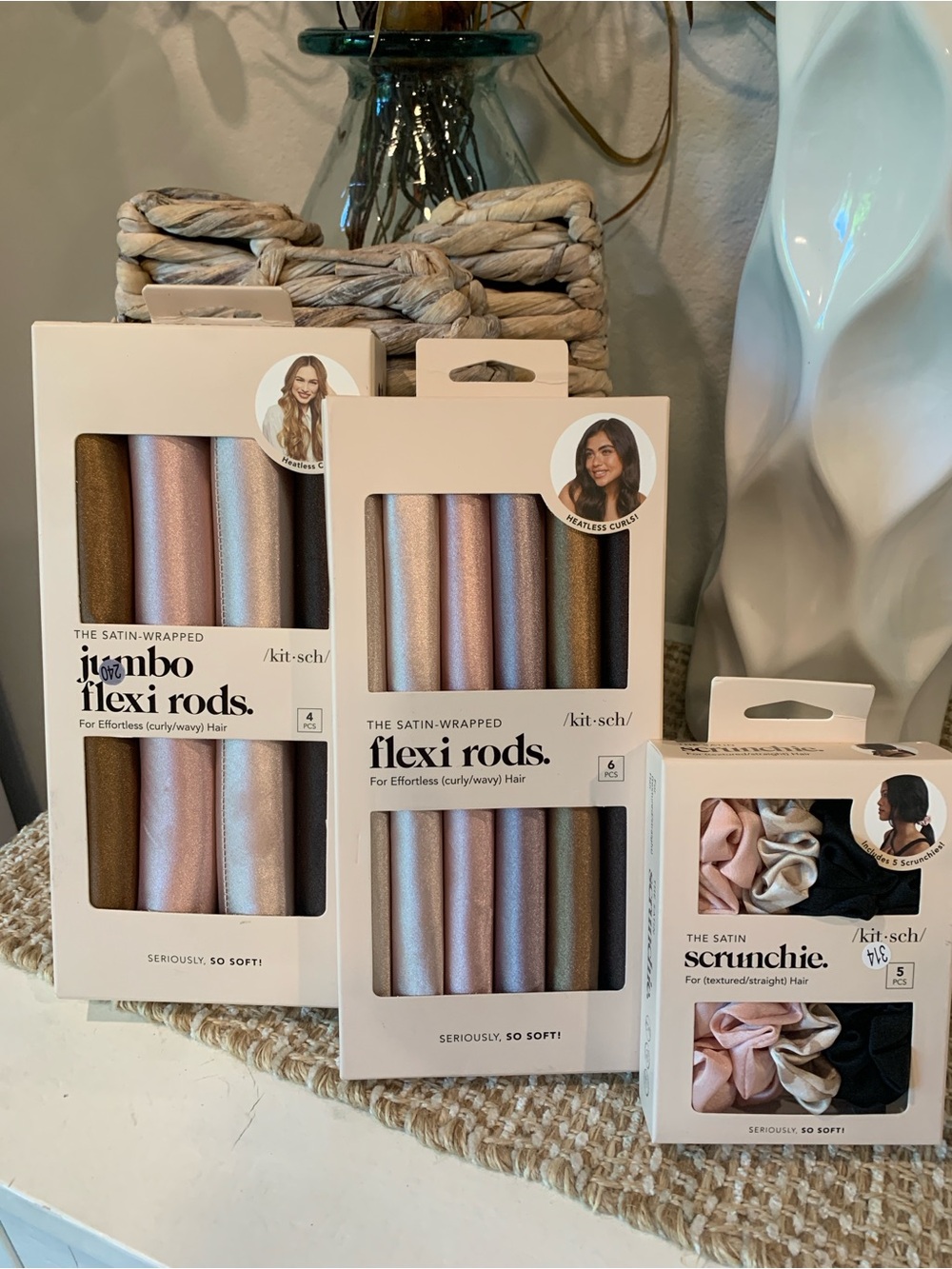 NIB Kitsch Satin Flexi Rods & Scrunchie Set — Bundle
